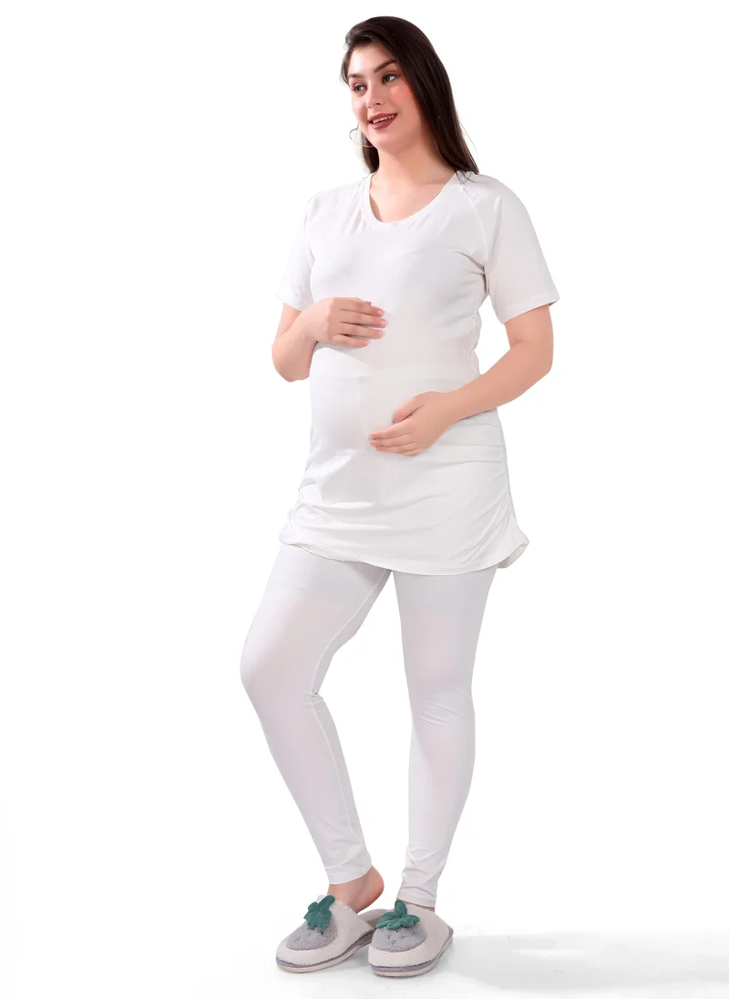 TUMMY TUMMY 2PC Set of Maternity T-shirt & High Waist Legging with Drawstring