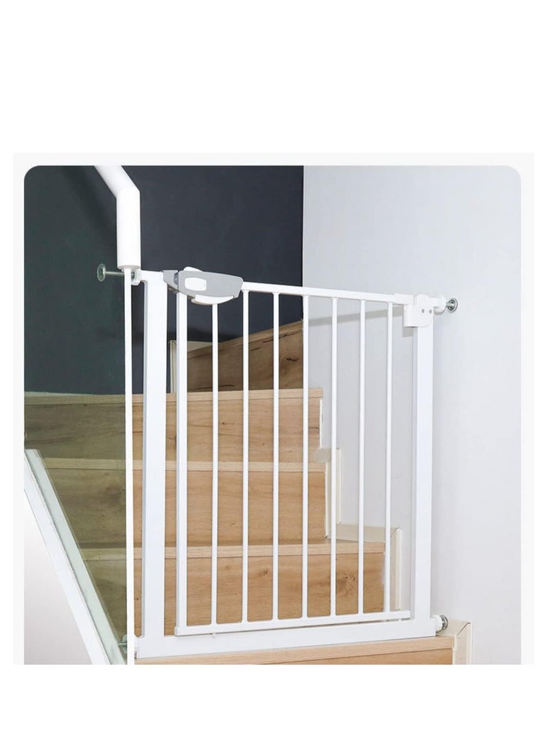 Auto Close Safety Baby Gate, Extra Wide Child Gate,Safety Door Fence,Safety Gate for Doors and Stairs, Stair Gate for Kids Toddlers, Doorway Stairway Guardrail, Kitchen Entrance Barrier for Pet Dog,Extendable With Separate Extensions Metal - White (gate,75-84cm) - pzsku/Z2E9A8808B06EB0D2DE79Z/45/_/1735286905/86ef532b-8c12-4695-8141-529d3aa65c23