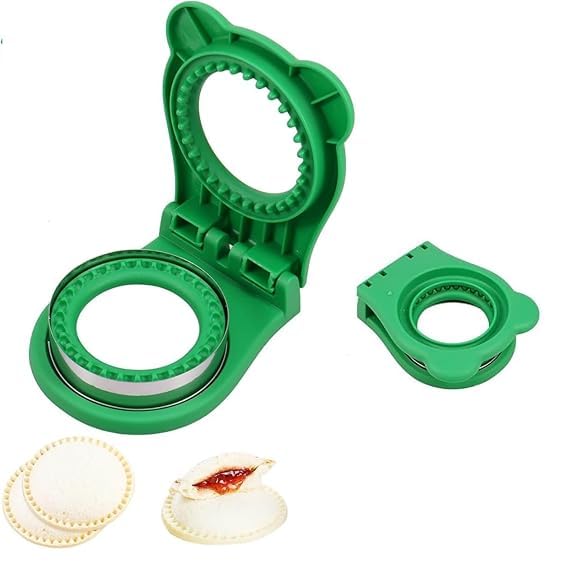 Kevra online Kevra online Round Sandwich Cutter Sealer Cookie Pocket Sandwiches Peanut Butter and Jelly Crustless Sandwich Bread Pancake Maker Great for Breakfast Sandwich Maker LunchboxPack of 1 Multicolor  - Image 2
