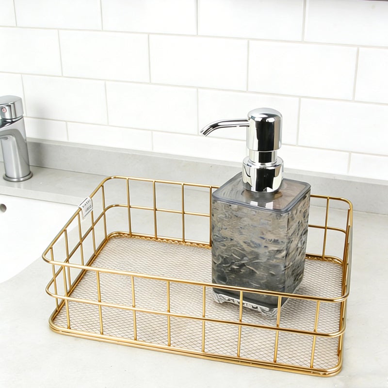 CJFNDFA 6.8"x4.8" Gold Metal Basket - Wire Mesh Storage Bin for Organizing | Shelf Basket for Home, Desk & Cosmetic Stationery ï¼ˆPay Attention to Product Dimensionsï¼‰ - Image 4