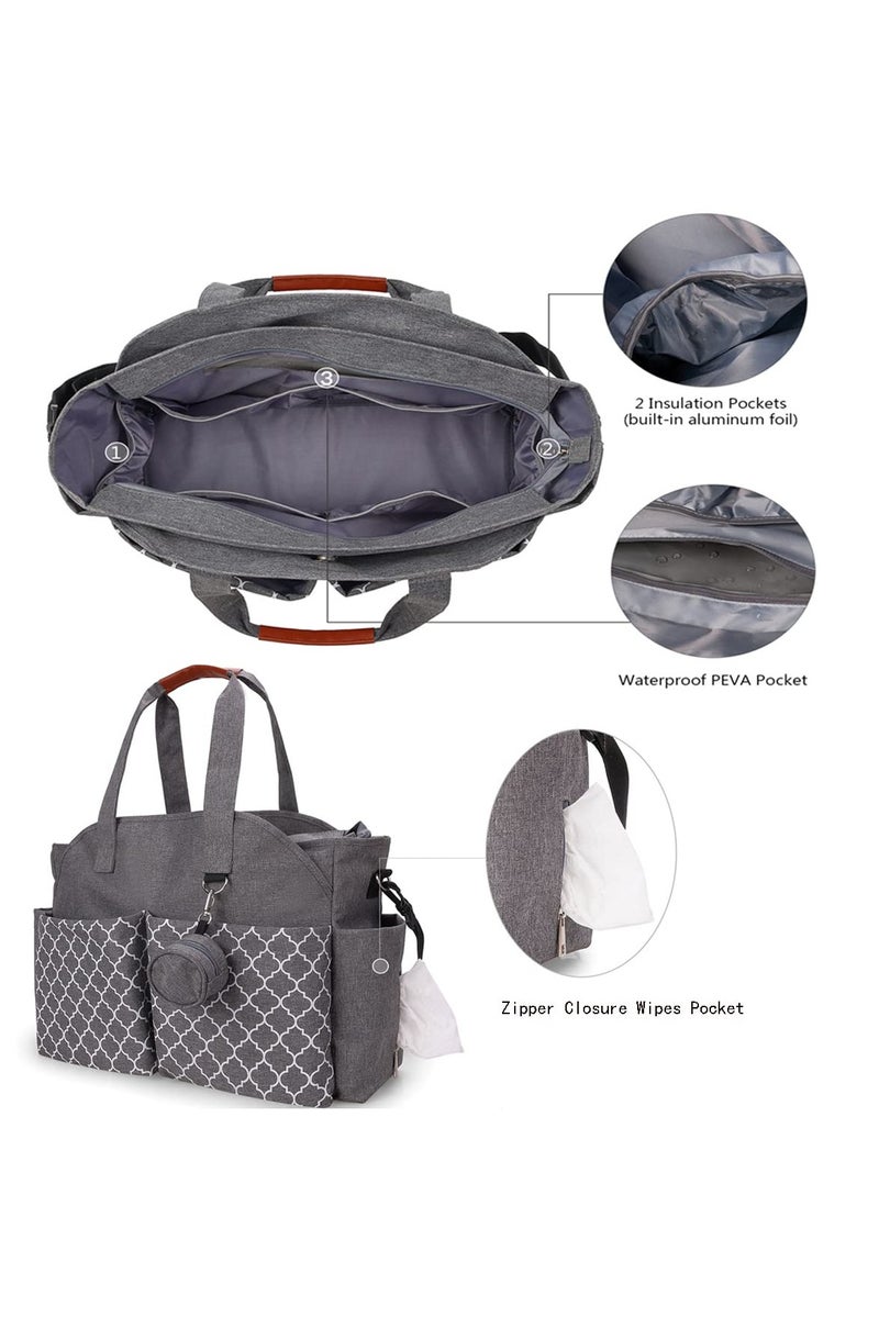 كي واي دي حقيبة حفاظات متعددة الوظائف مع لوحة تغيير مدمجة -حقيبة أطفال متنقلة مع شريط قابل للضبط وتخزين كبير - Image 3