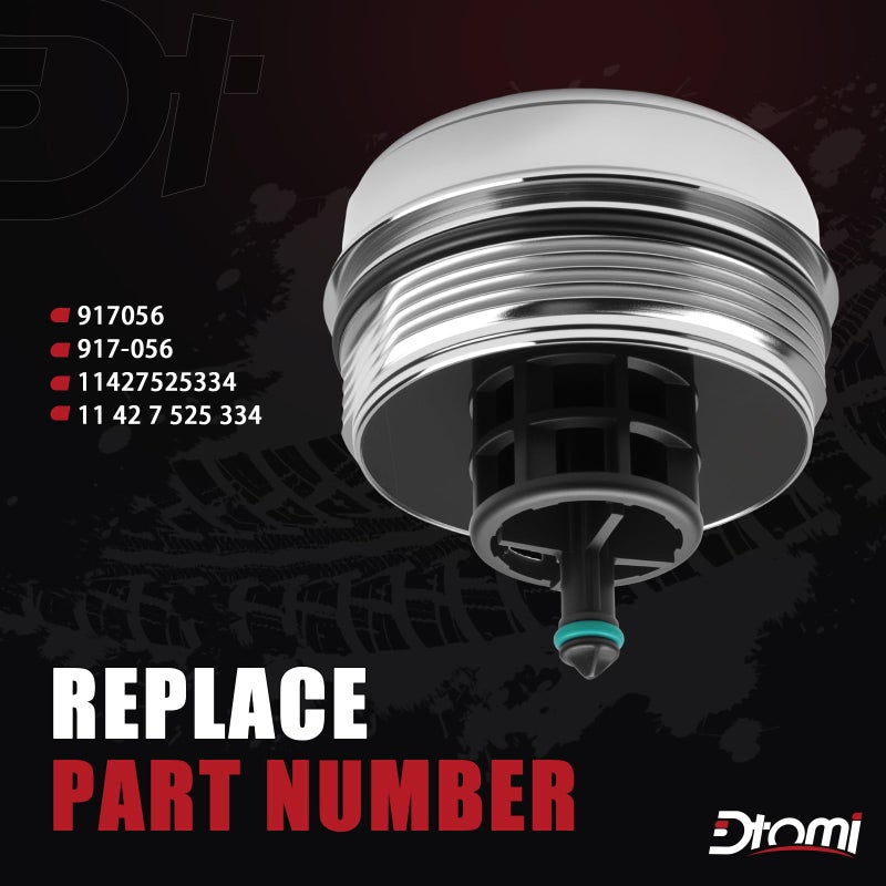 Dtomi Aluminium Oil Filter Housing Cover Cap Compatible With Bmw Vehicle N52 N20 N54 N55 323I 525I 128I 325Xi 328Xi 330Xi 335Xi 525Xi 528Xi 530Xi 535Xi 740Li X3 X5 X6 2006-2016 Replace# 11427525334  917056 - Image 2