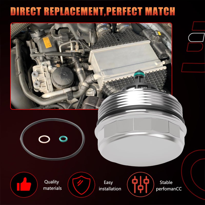 Dtomi Aluminium Oil Filter Housing Cover Cap Compatible With Bmw Vehicle N52 N20 N54 N55 323I 525I 128I 325Xi 328Xi 330Xi 335Xi 525Xi 528Xi 530Xi 535Xi 740Li X3 X5 X6 2006-2016 Replace# 11427525334  917056 - Image 4