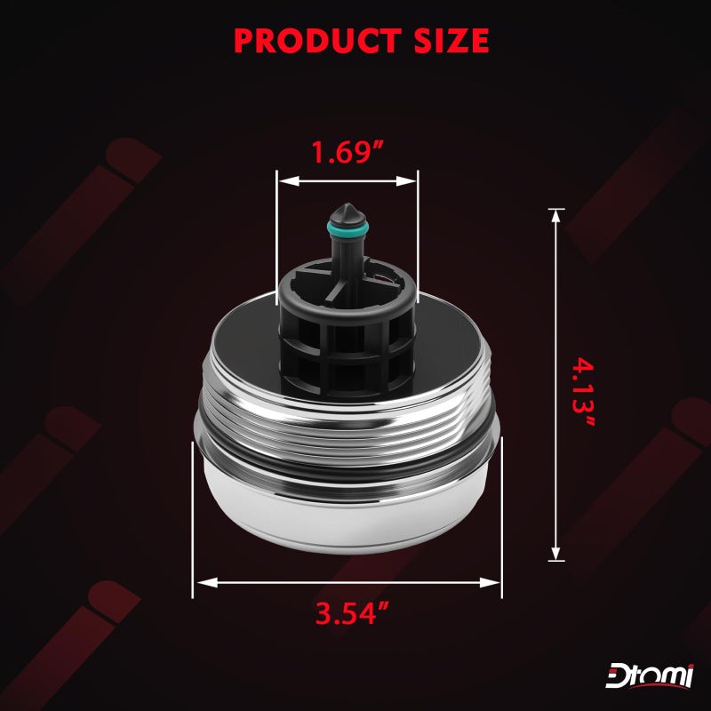 Dtomi Aluminium Oil Filter Housing Cover Cap Compatible With Bmw Vehicle N52 N20 N54 N55 323I 525I 128I 325Xi 328Xi 330Xi 335Xi 525Xi 528Xi 530Xi 535Xi 740Li X3 X5 X6 2006-2016 Replace# 11427525334  917056 - Image 5