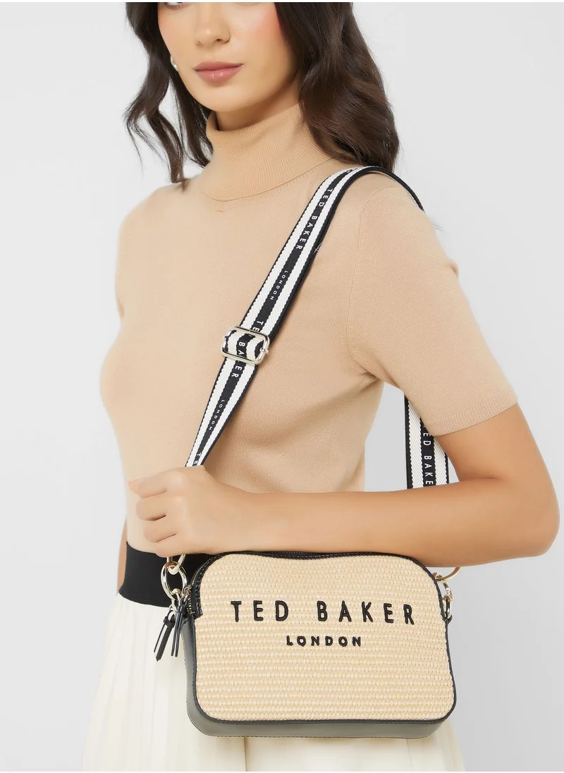Ted Baker Stelio Faux Raffia Zip Over Crossbody