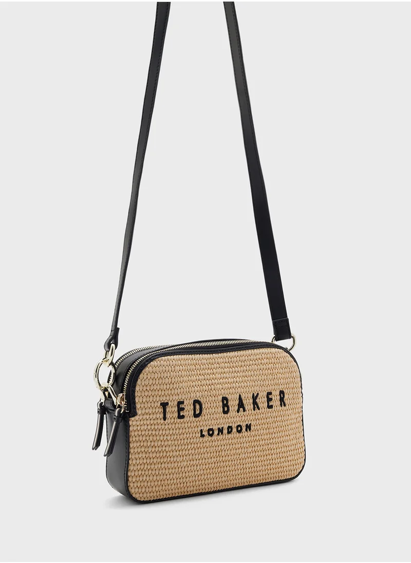 Ted Baker Stelio Faux Raffia Zip Over Crossbody
