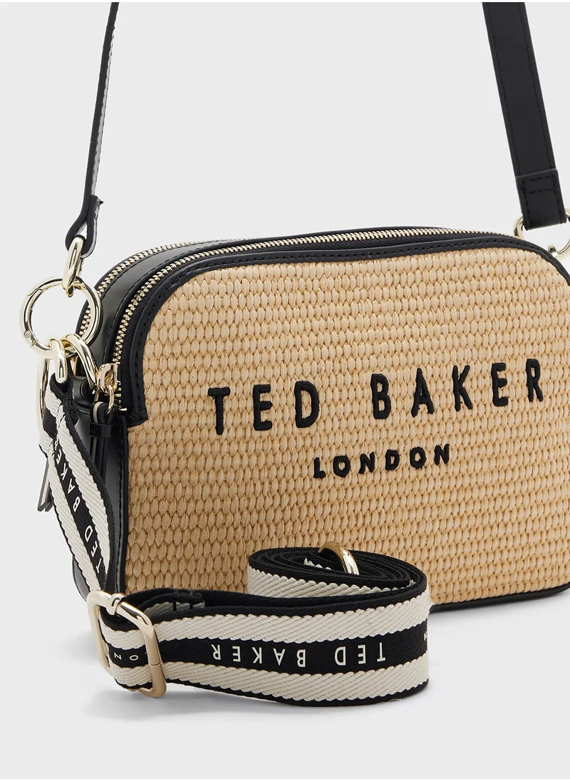 Ted Baker Stelio Faux Raffia Zip Over Crossbody