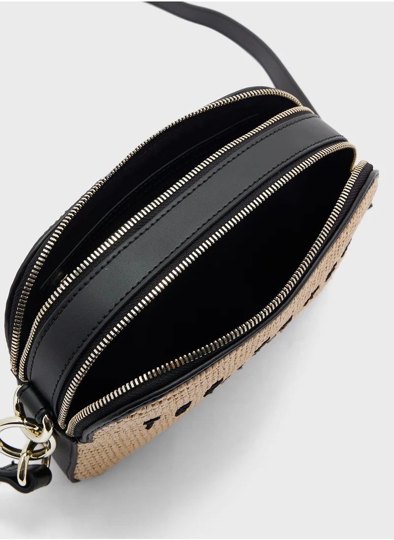 Ted Baker Stelio Faux Raffia Zip Over Crossbody