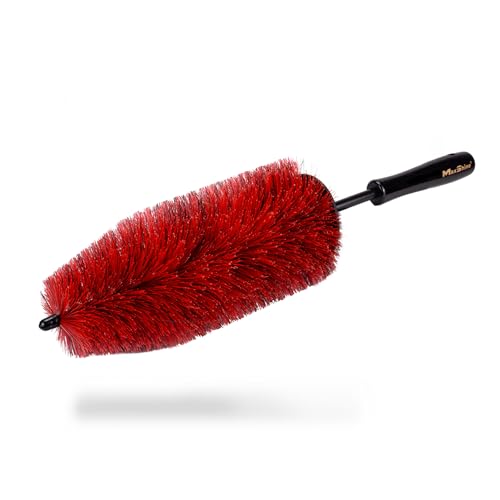 Maxshine 10" Universal Bristle Wheel & Rim Brush – Quick, Safe & Efficient Cleaning for Wheels, Rims, Exhausts & Engine Bays – Short PP Handle – Car Detailing Tool for Cars, Trucks & SUVs - Image 1