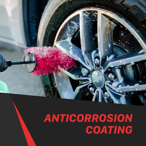 Maxshine 10" Universal Bristle Wheel & Rim Brush – Quick, Safe & Efficient Cleaning for Wheels, Rims, Exhausts & Engine Bays – Short PP Handle – Car Detailing Tool for Cars, Trucks & SUVs - Image 3