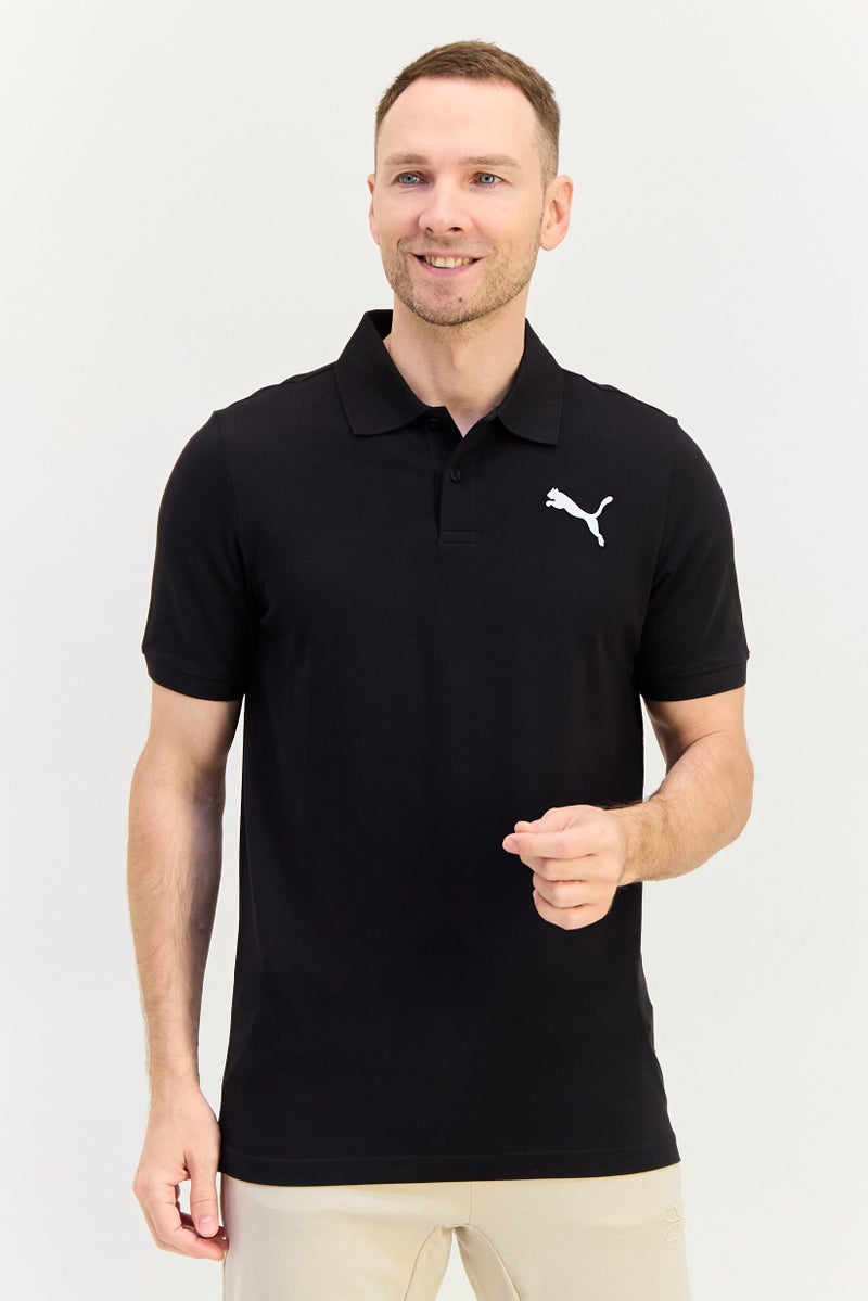 PUMA تي شيرت بولو رياضي للرجال بأكمام قصيرة، خارجي، أسود - Image 1