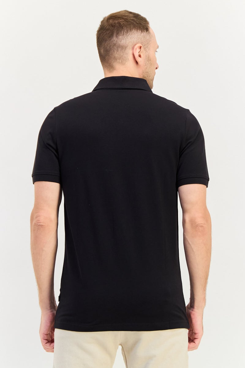 PUMA تي شيرت بولو رياضي للرجال بأكمام قصيرة، خارجي، أسود - Image 3