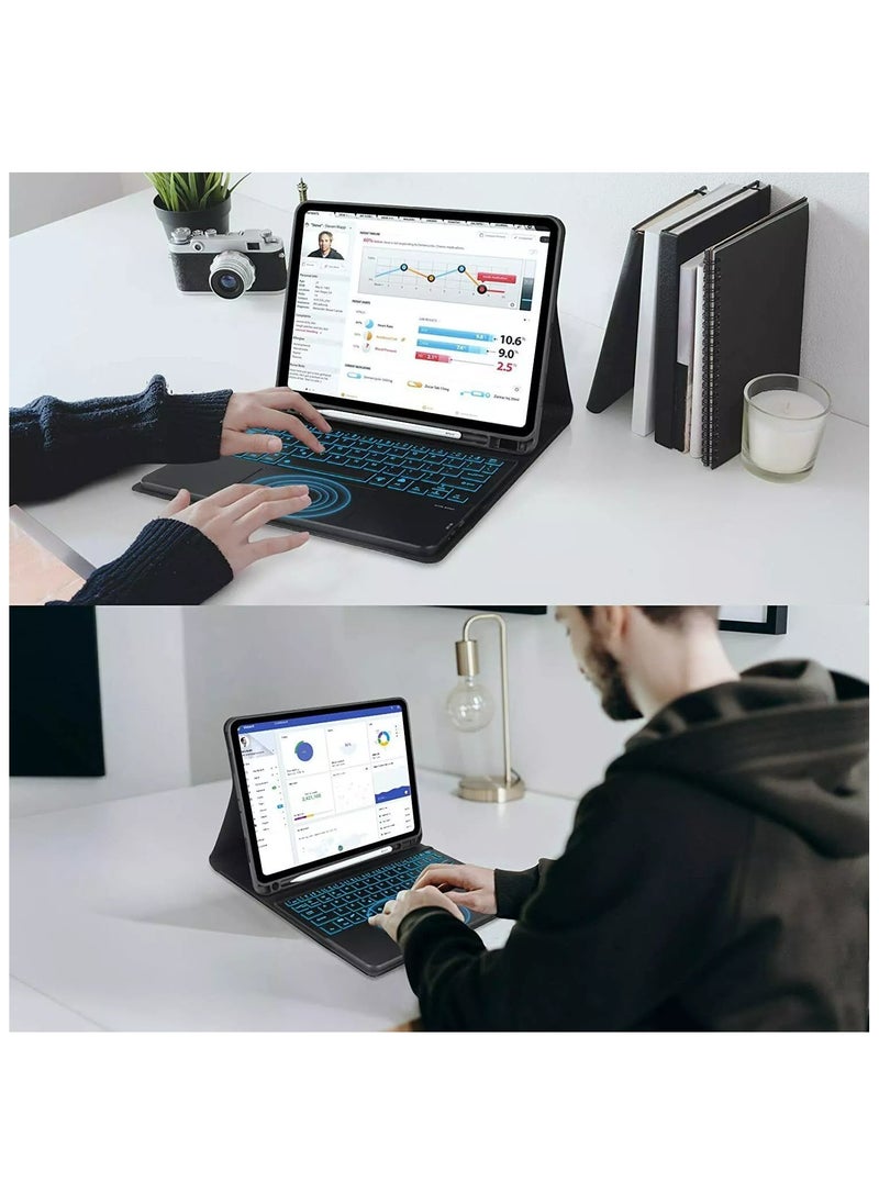 TWEGGON - Keyboard Case with Touchpad for Apple iPad Pro 11" 4th/3rd/2nd/1st Generations 2022/2021/2020/2018 Models Builtin Pen Holder Black - Image 1