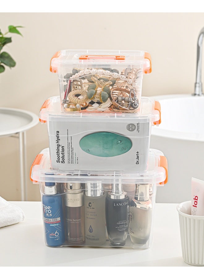 1pcs Plastic Storage Boxes, 8L Clear Stackable Containers With Lockable Lids, Clear Plastic Organizer, Transparent Box Storing Toys, Shoes, Kitchen Items, Snacks, Tools, Medicine - Image 2