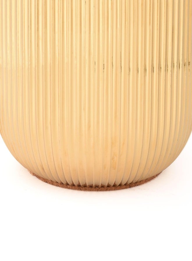 Satu Brown Utensil Holder, Ceramic Kitchen Gold Utensil Holder for Countertop,Cooking Utensil Crocks for Kitchen Counter 5.1 W x 6.6 H inches（stripes） - Image 5