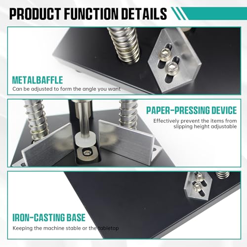 CNCTOPBAOS Corner Rounder Cutter Machine,R6mm R10mm Metal Dies Manual Corner Rounder Punch,30mm Thickness Heavy Duty Paper Card Arc Cutting Fillet for ABS Plastic,Aluminum Sheet,Office,Business,PVC - Image 5