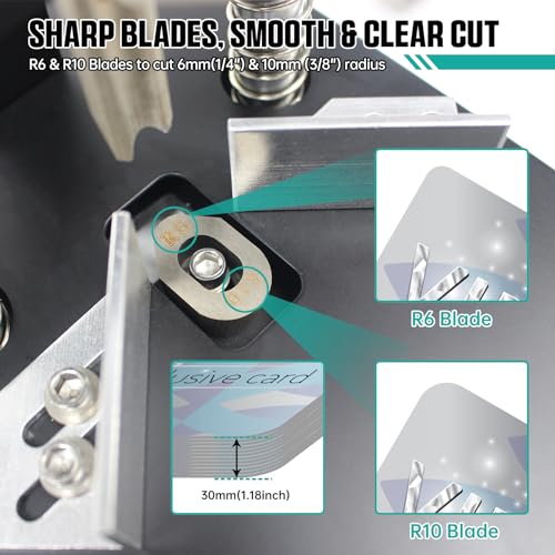 CNCTOPBAOS Corner Rounder Cutter Machine,R6mm R10mm Metal Dies Manual Corner Rounder Punch,30mm Thickness Heavy Duty Paper Card Arc Cutting Fillet for ABS Plastic,Aluminum Sheet,Office,Business,PVC - Image 4
