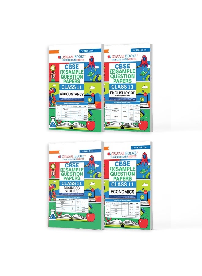 Oswaal CBSE Sample Question Papers Accountancy, English Core, Business Studies & Economics Class 11 (Set of 4 Books) For 2025 Exam  - Image 1