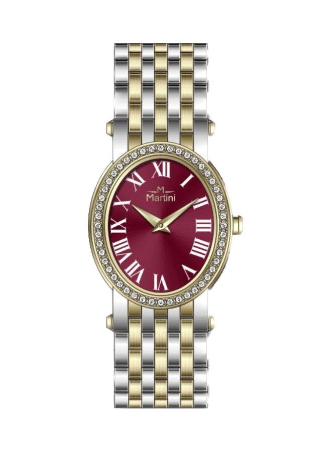 MARTINI Embellished Ovale Red Dial Analog Watch - Image 1