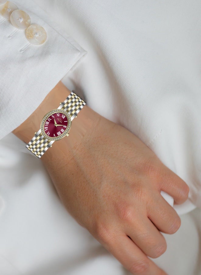 MARTINI Embellished Ovale Red Dial Analog Watch - Image 4