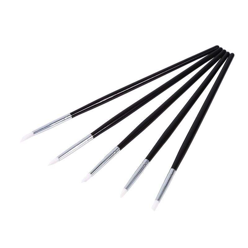 5Pcs Soft Silicone Nail Art design stamp Pen Brush Carving Craft brushes Pencil DIY Tools - Image 1