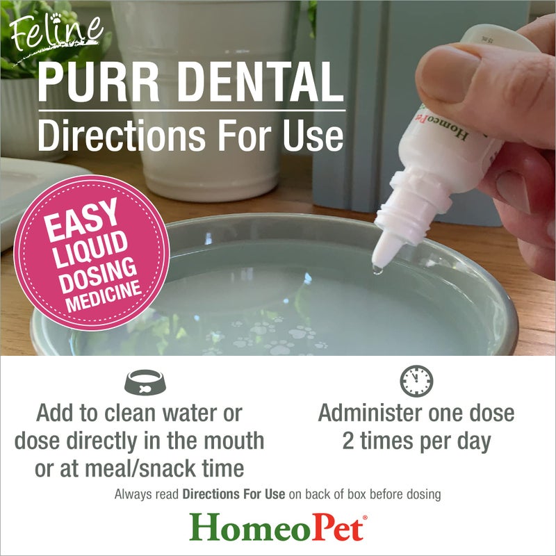 HomeoPet Feline Purr Dental, Safe and Natural Tooth and Dental Care for Cats, Cat Dental Care, 15 Milliliters - Image 5