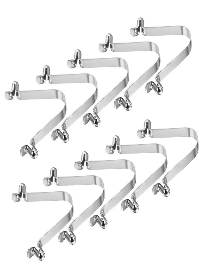 PATIKIL 8.5x6mm Kayak Paddle Snaps, 10 Pack Tent Pole Clips Steel V Shaped Double Pins Push Button Spring Clips Lock Tube Pole Clips for Camping Awning - Image 1