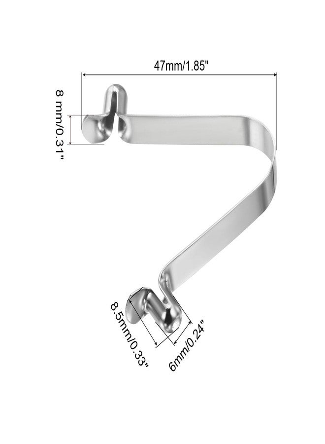 PATIKIL 8.5x6mm Kayak Paddle Snaps, 10 Pack Tent Pole Clips Steel V Shaped Double Pins Push Button Spring Clips Lock Tube Pole Clips for Camping Awning - Image 2