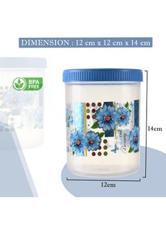 Kuber Industries Kuber Industries (Set of 12) Storage Containers | 1000 ML Plastic Kitchen Jar with Spoon | Masala Box for Kitchen | Spice Boxes | Kitchen Container for Rice, Cereals, Snacks, Dry Fruits | Blue  - Image 3