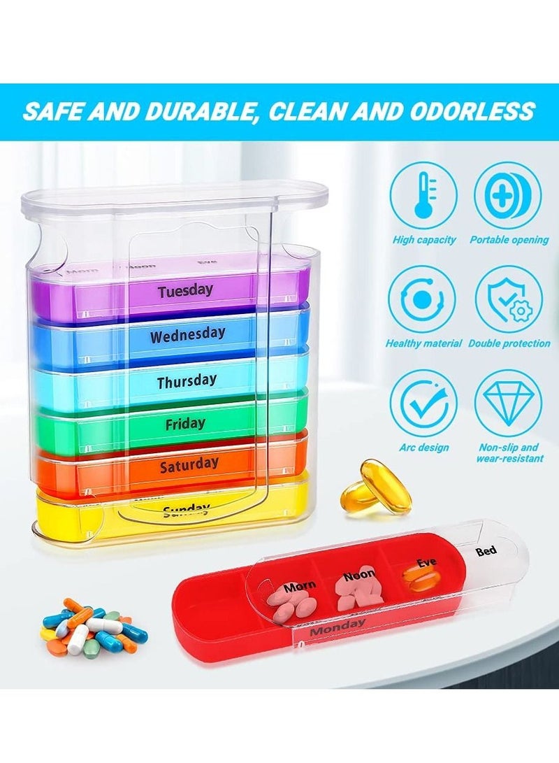 SYOSI Portable Pill Cases Pill Organiser 4 Times a Day Weekly Tablet Box Pill Box Organiser 7 Day with 28 Compartments for Medicines Supplements Vitamin, Portable Medicine Box for Men Women - Image 2