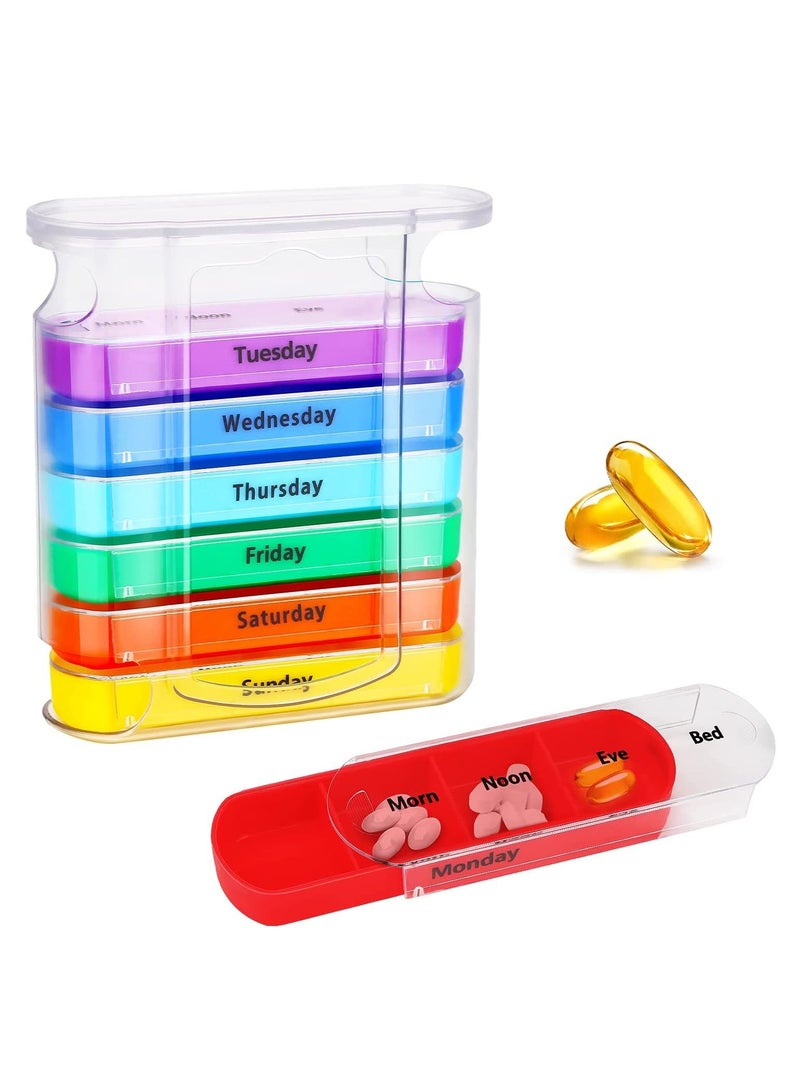 SYOSI Portable Pill Cases Pill Organiser 4 Times a Day Weekly Tablet Box Pill Box Organiser 7 Day with 28 Compartments for Medicines Supplements Vitamin, Portable Medicine Box for Men Women - Image 1