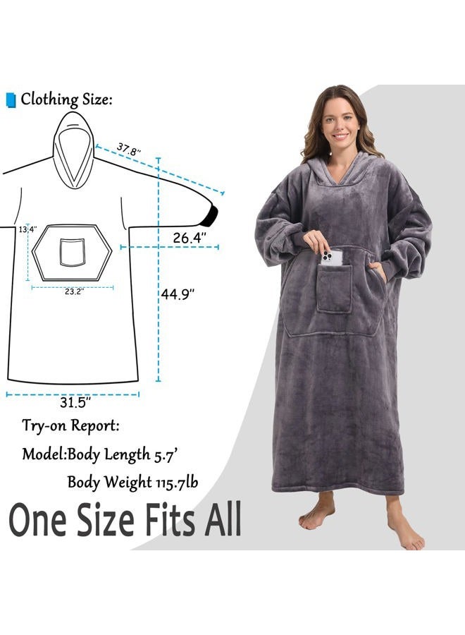 SANDOLONI Comfy Blanket Hoodie, Oversized Wearable Blanket Hoodie, Soft Sherpa Fleece Hoodie, Christmas Hoodie Blanket Gifts for Women Men and Adults, Stay Warm and Cozy. - Image 3
