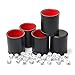 RERIVER 5 Pack PU Leather Dice Cup Set with 6 Dot Dices Felt Lined Quiet Shaker for Yahtzee Bar Party Family Dice GamesRedBlack - Image 2