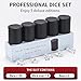 RERIVER 5 Pack PU Leather Dice Cup Set with 6 Dot Dices Felt Lined Quiet Shaker for Yahtzee Bar Party Family Dice GamesRedBlack - Image 4