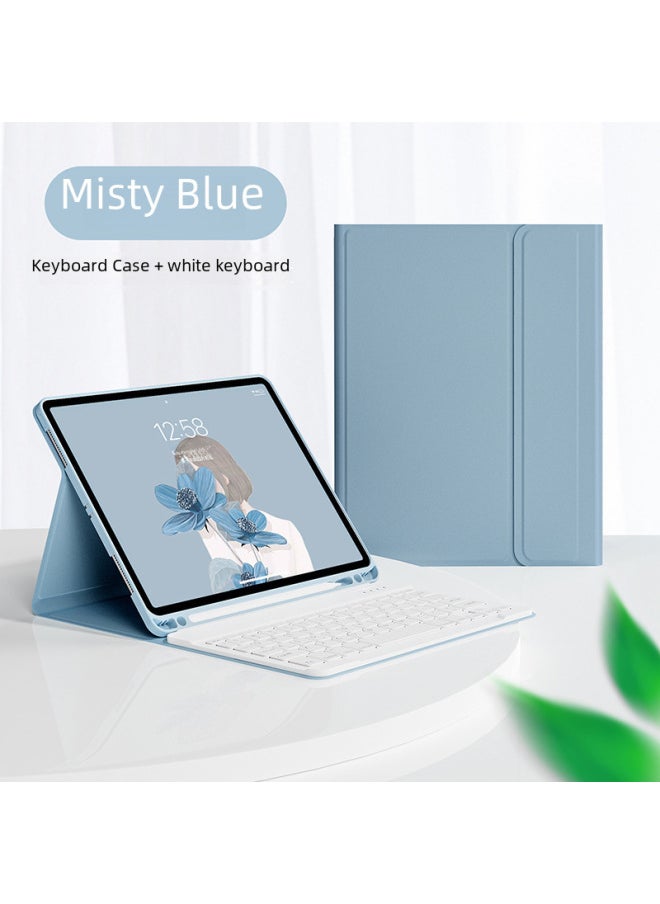 Generic - Bluetooth Keyboard Case For Ipad Pro 11 10.2 Air 4 Pencil Slot Mini 6 Leather Mouse Pad Protective Cover For Digital Computer-Color:Sakura Powder + White Keyboard + White Dual-mode Bluetooth Mouse-Applicable Model:Ipad10.2 (7/8/9th)/pro10.5/air3 Universal - Image 1