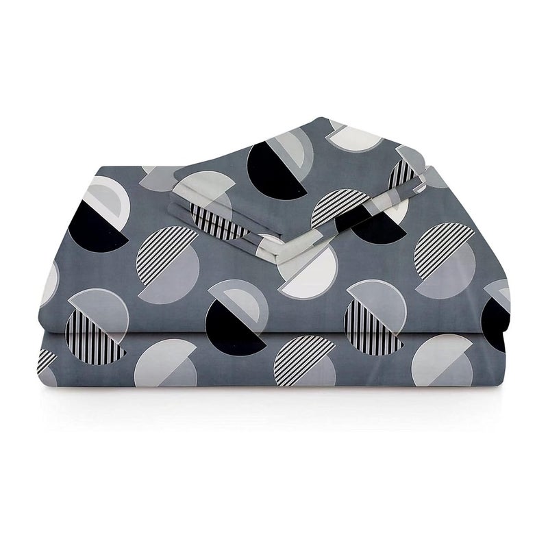 BSB مجموعة كينغستون من BSB HOME - ملاءات سرير بحجم كينغ الترا مع 2 غطاء وسادة بحجم كينغ | ملاءات فاخرة ناعمة، قابلة للتنفس، مقاومة للانكماش (مجموعة مكونة من 3 قطع، 108X108 بوصة أو 274X274 سم، أبيض وأسود، قطن) - Image 4