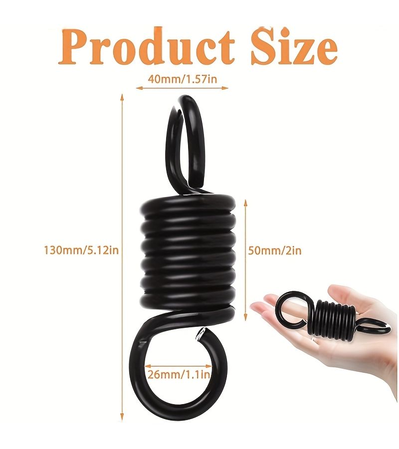 1pc 5 Inch Heavy Duty Spring for Porch Swings Hanging Chairs Punching Bags Black - Image 4