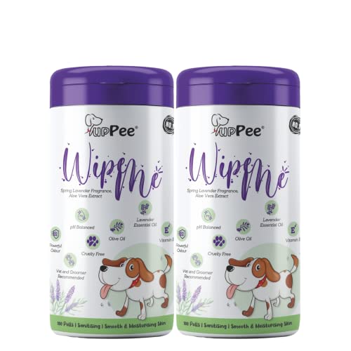 PUPPEE Wipe ME Pet Wipes 200 Count 100% Biodegradable Wet Wipes for Dogs & Cats| Eye Tear Stain Cleansing, Deodorising & Grooming Wipes | Lavender Essential, Vitamin E & Olive Oi - Image 1