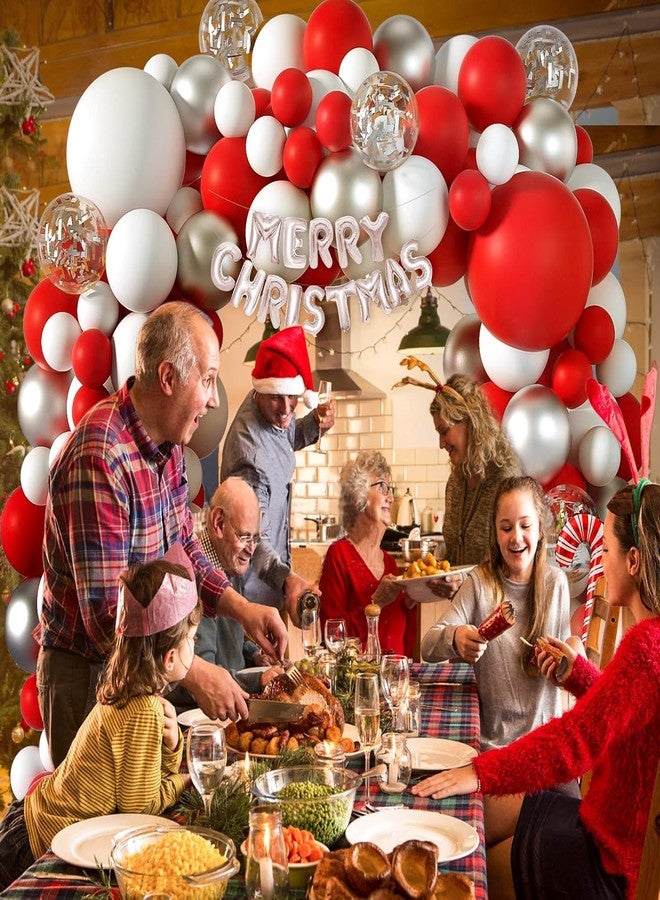 Janinus Christmas Balloon Arch Kit Christma Red And White Balloon Garland Kit With Gift Box Balloons Merry christmas Foil Balloons For Christmas Party Decorations Xmas Holiday New Year Party Supplies - Image 5