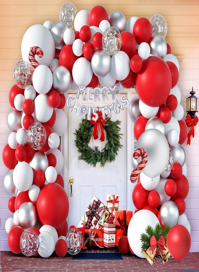 Janinus Christmas Balloon Arch Kit Christma Red And White Balloon Garland Kit With Gift Box Balloons Merry christmas Foil Balloons For Christmas Party Decorations Xmas Holiday New Year Party Supplies - Image 3