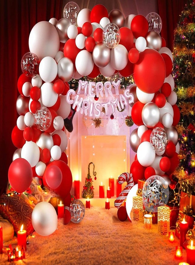 Janinus Christmas Balloon Arch Kit Christma Red And White Balloon Garland Kit With Gift Box Balloons Merry christmas Foil Balloons For Christmas Party Decorations Xmas Holiday New Year Party Supplies - Image 4