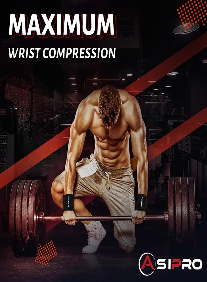 ASIPRO Wrist Bandages Fitness Professional Wrist Wraps for Calisthenics, Bodybuilding & Strength Training Fitness Wrist Guard Sports Bandage Wrist Pair 2 (Black) - Image 4