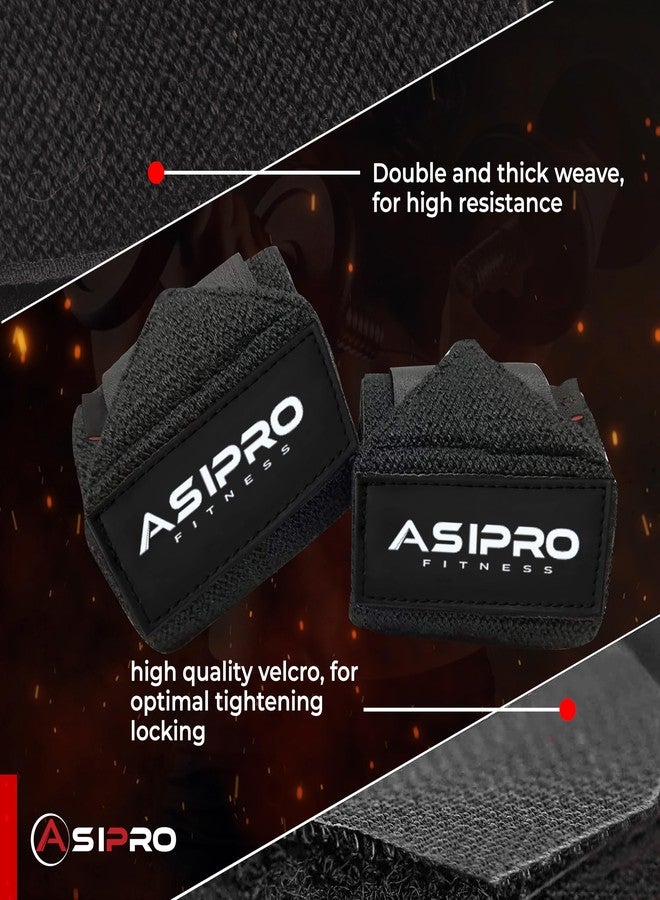 ASIPRO Wrist Bandages Fitness Professional Wrist Wraps for Calisthenics, Bodybuilding & Strength Training Fitness Wrist Guard Sports Bandage Wrist Pair 2 (Black) - Image 5