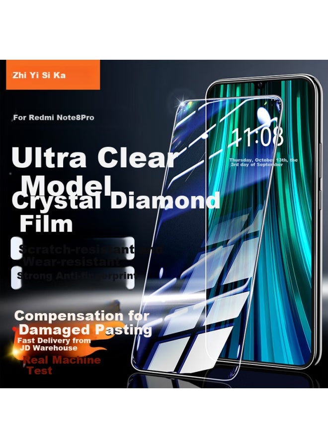 ISKA Yisika Tempered Glass Screen Protector For Redmi Note 8 Pro, Full Coverage Hd Clear Anti-scratch Anti-scratch Anti-fingerprint Protective Film For Redmi, Jm190 Black - Image 1