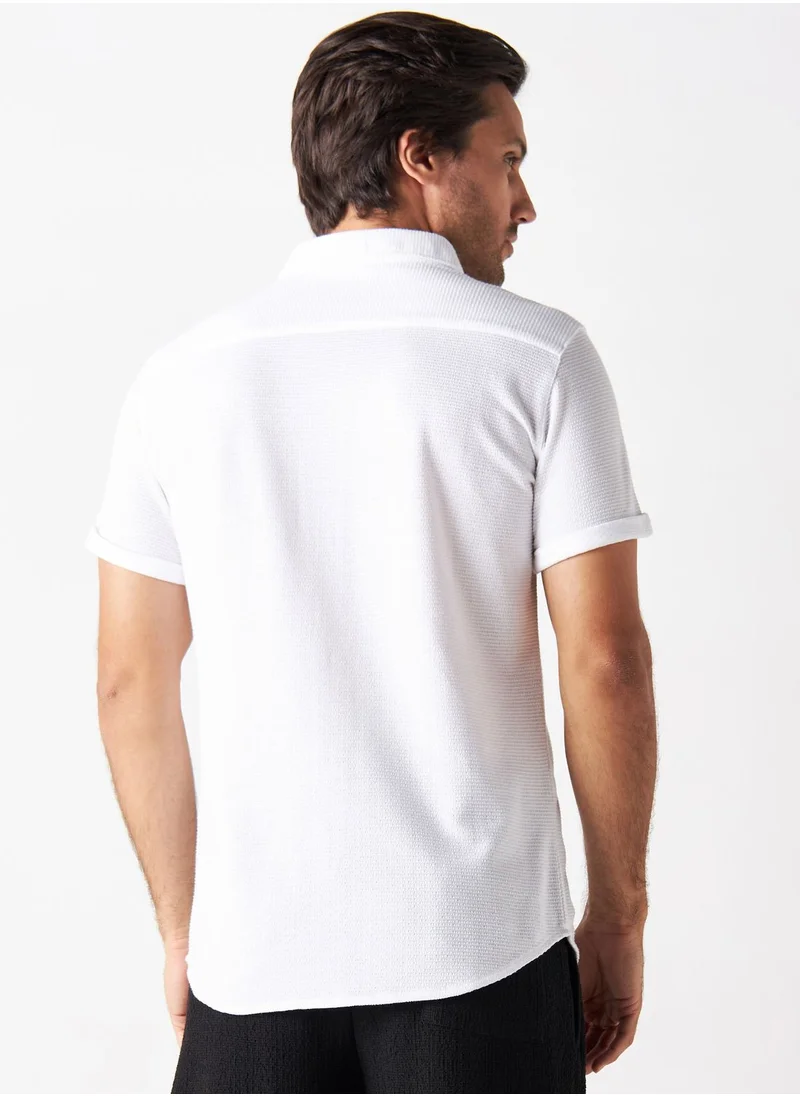 Iconic Textured Regular Fit Shirt