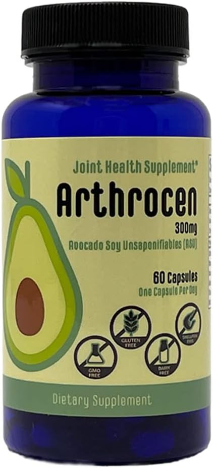 Arthrocen Joint Health Supplement 300Mg Avocado Soy Unsaponifiable NonGMO Dairy Free Gluten Free  Shellfish Free 60 Day Supply One Capsule Per Day 2 Months - Image 1