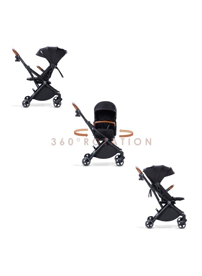 TEKNUM Compacto Auto Fold 360°  Reversible Stroller - Black - Image 3