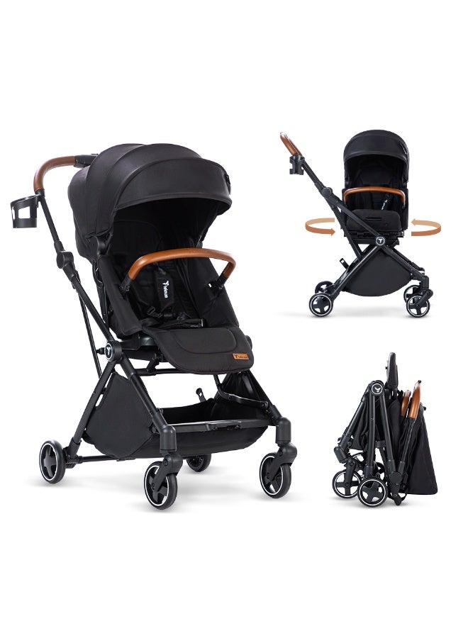 TEKNUM Compacto Auto Fold 360°  Reversible Stroller - Black - Image 1