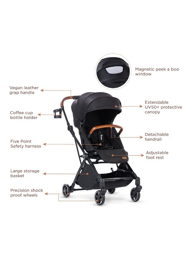 TEKNUM Compacto Auto Fold 360°  Reversible Stroller - Black - Image 4