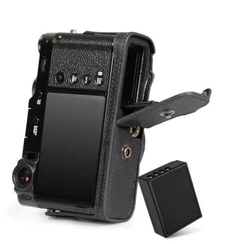 MegaGear Genuine Leather Camera Case for Fujifilm X100VI - Stylish and Protective - Black - Image 4